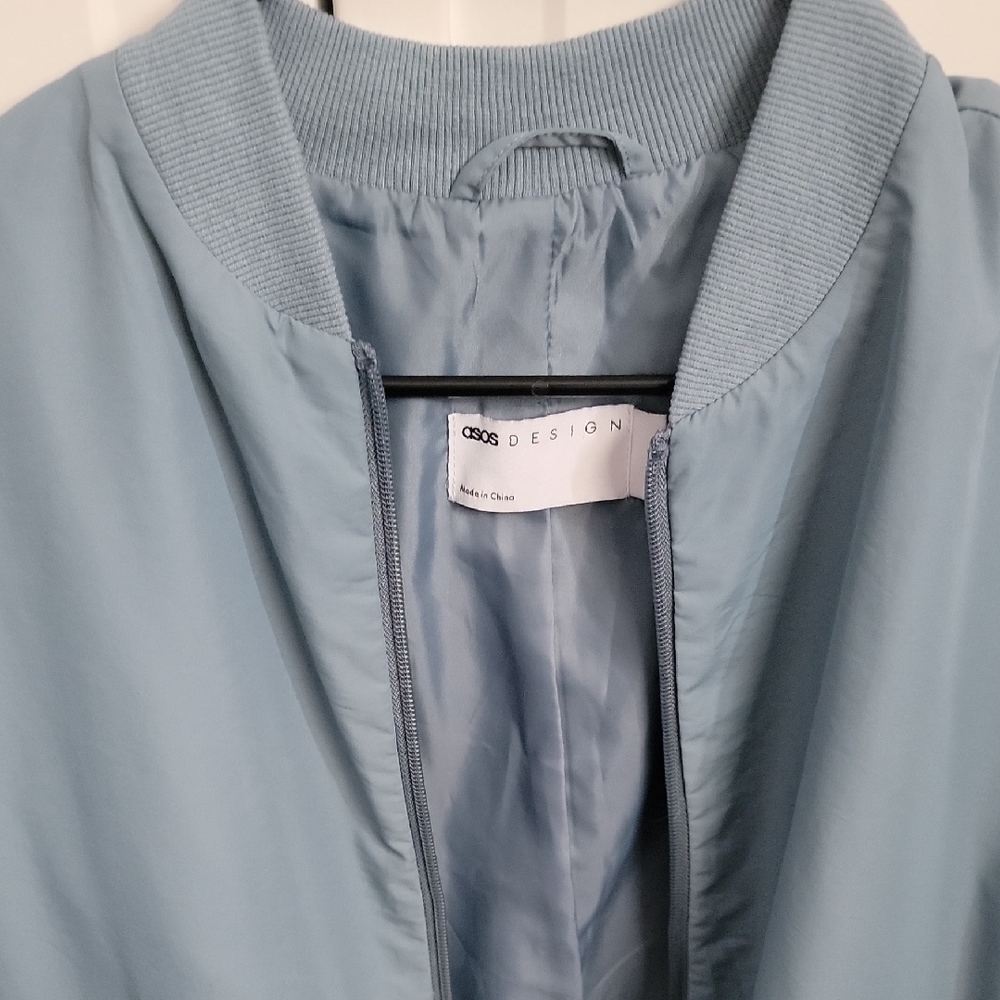 ASOS Blue Bomber Jacket with Minimalist Design